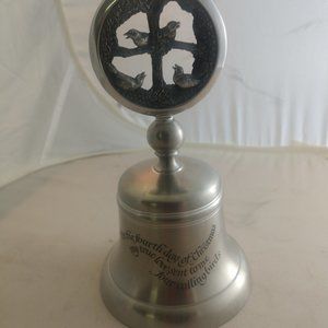 Crown & Rose Pewter Christmas Bell